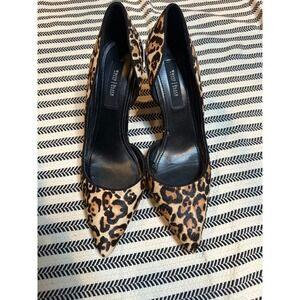 White House Black Market Leopard Print Pointed Toe Stiletto Heels Women's